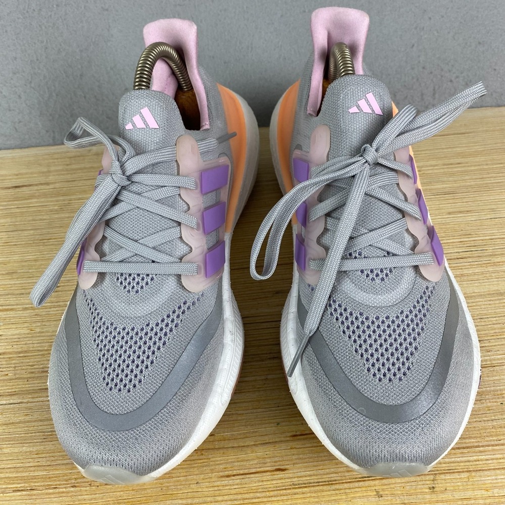 Adidas UltraBoost Light Grey Violet Fusion Womens 8 Running Training Shoes - Picture 2 of 10